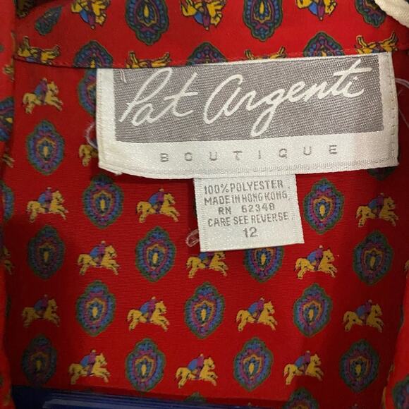 VTG 80's Pat Argenti Collared Dress Size 12 - Picture 6 of 9